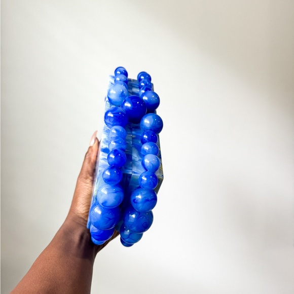 Cult Gaia EOS Beaded Acrylic Clutch Bag (Blue) - Picture 2 of 8